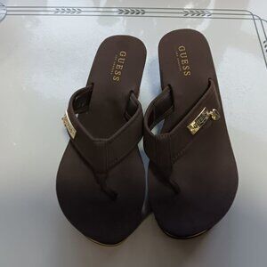 Women's Guess wedge flip flops size 9